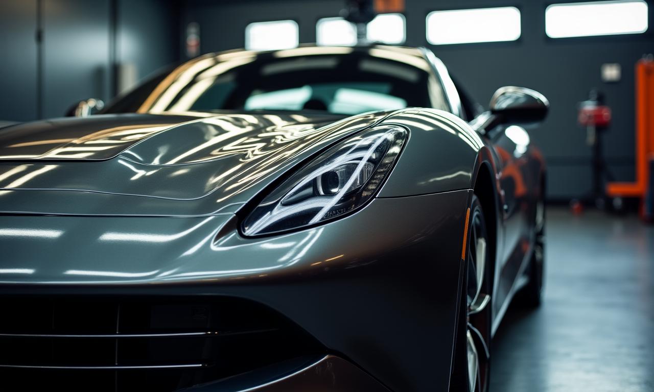 Luxe sportwagen wordt gedetailleerd in onze studio